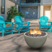 Modern Blaze 36-Inch Round Granite Concrete Fire Bowl on patio deck