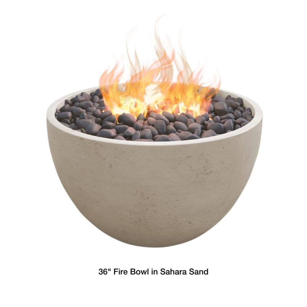 Modern Blaze 36-Inch Round Concrete Gas Fire Bowl in Sahara Sand