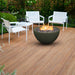 Modern Blaze 42-Inch Round Slate Concrete Fire Bowl on patio deck