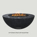 Modern Blaze 42-Inch Round Concrete Gas Fire Bowl in Raven with Textured Finish