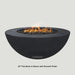 Modern Blaze 42-Inch Round Concrete Gas Fire Bowl in Raven with Smooth Finish