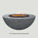 Modern Blaze 42-Inch Round Concrete Gas Fire Bowl in Coal with Textured Finish