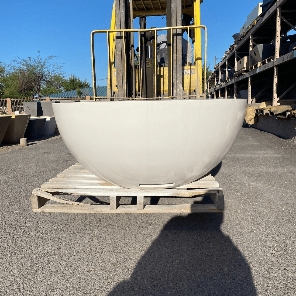 Modern Blaze Round Arctic Concrete Fire Bowl with Smooth Finish