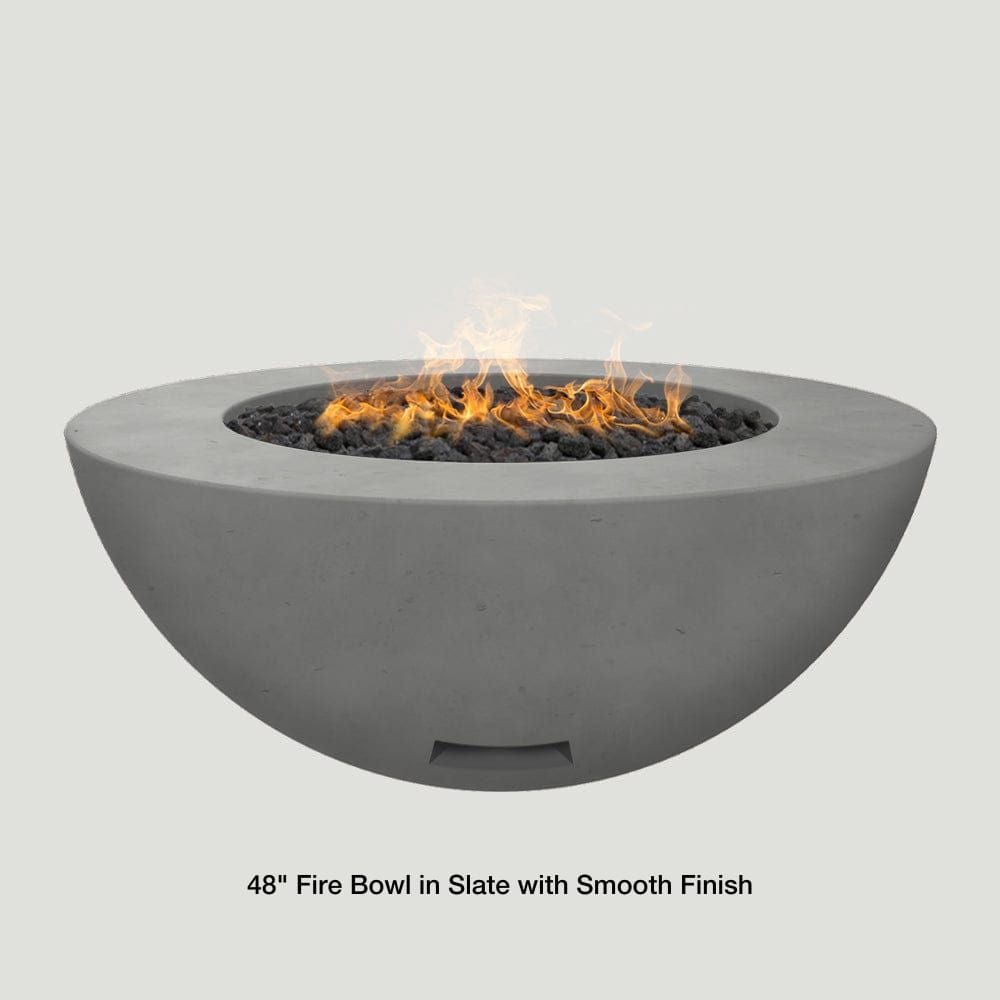 Modern Blaze 48-Inch Round Concrete Gas Fire Bowl in Slate with Smooth Finish