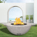 modern blaze round ivory fire bowl with textured surface in a light outdoor setting