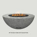 Modern Blaze 48-Inch Round Concrete Gas Fire Bowl in Slate with Textured Finish