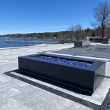 Modern Blaze Lumera Fire Pit by the lake