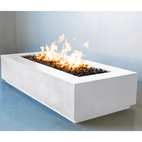 Modern Blaze Lumera Shasta Snow Linear Fire Pit Side View