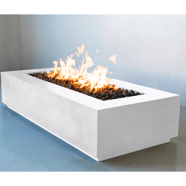 Modern Blaze Lumera Shasta Snow Linear Fire Pit Side View
