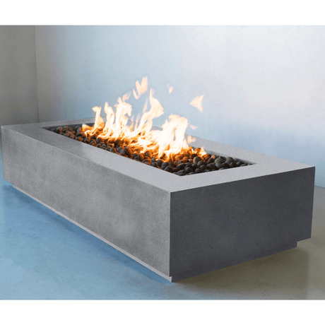 Modern Blaze Lumera Cascade Cliff Linear Fire Pit Side View