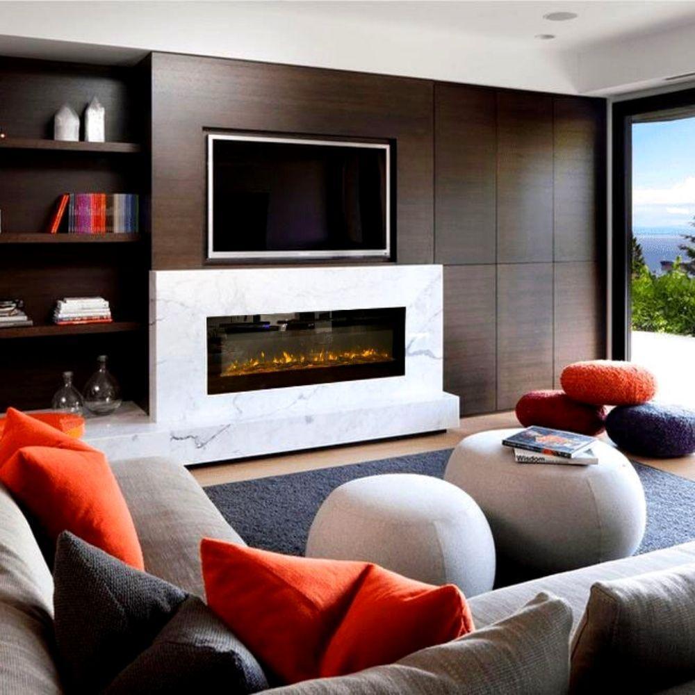 Modern Blaze 50" Recessed Electric Fireplace with Multicolor Flame Under TV