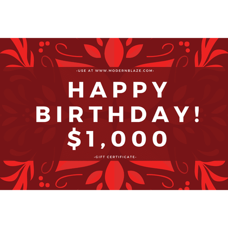 Modern Blaze Birthday Gift Cards