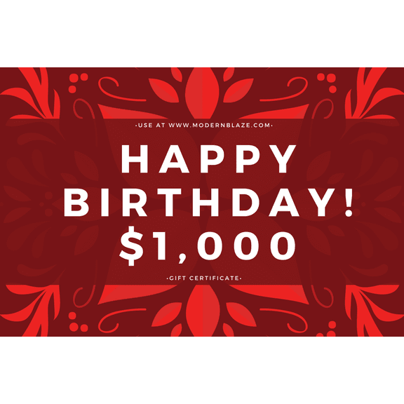 Modern Blaze Birthday Gift Cards - close-up view