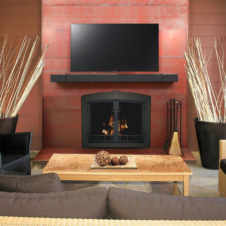Modern Floating Mantel Shelf Beneath TV