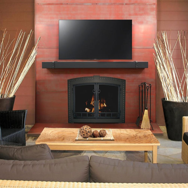 Modern Floating Mantel Shelf Beneath TV