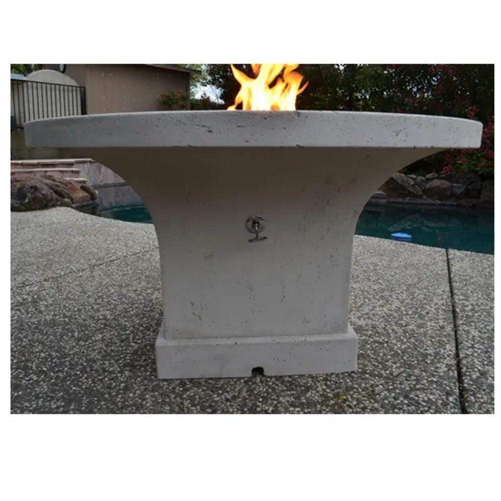 Gas shot off Key for Mt. Lassen Concrete 25" Chat Height Fire Pit Table