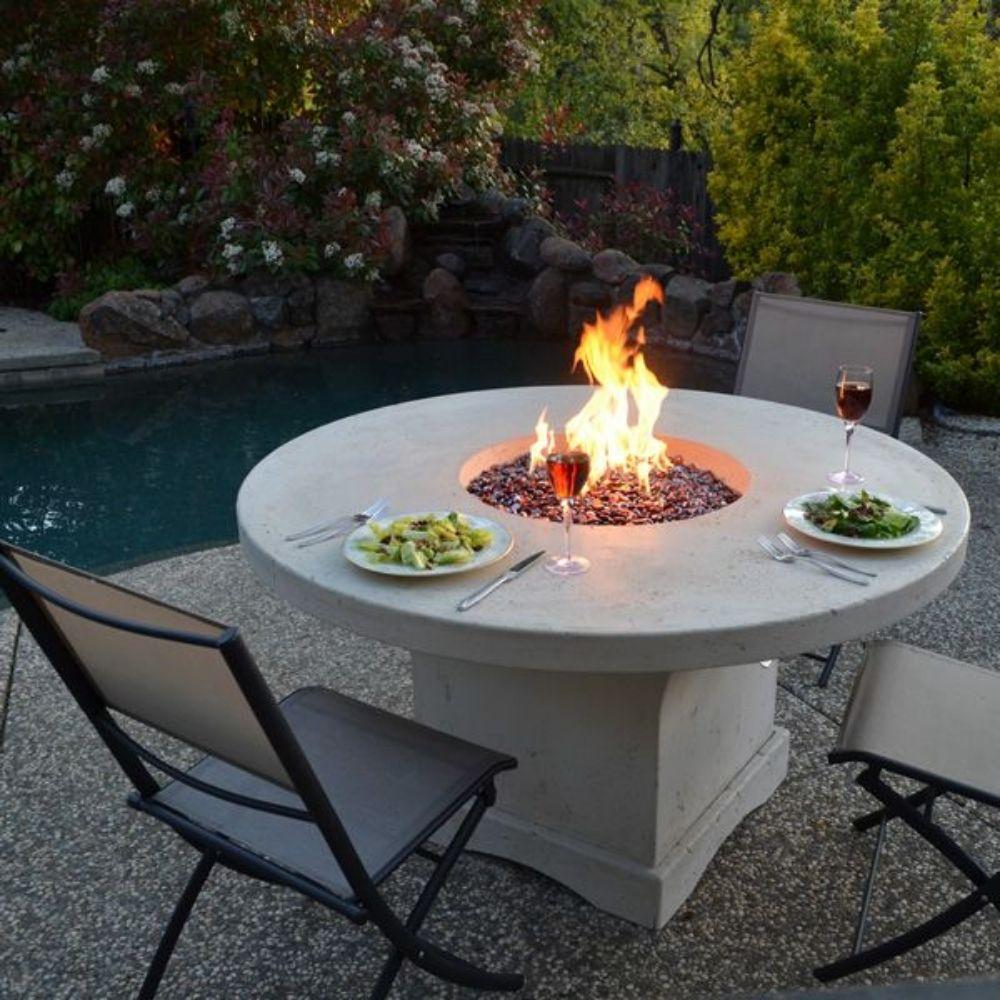 Modern Blaze Mt. Lassen Concrete 25" Chat Height Fire Pit Table
