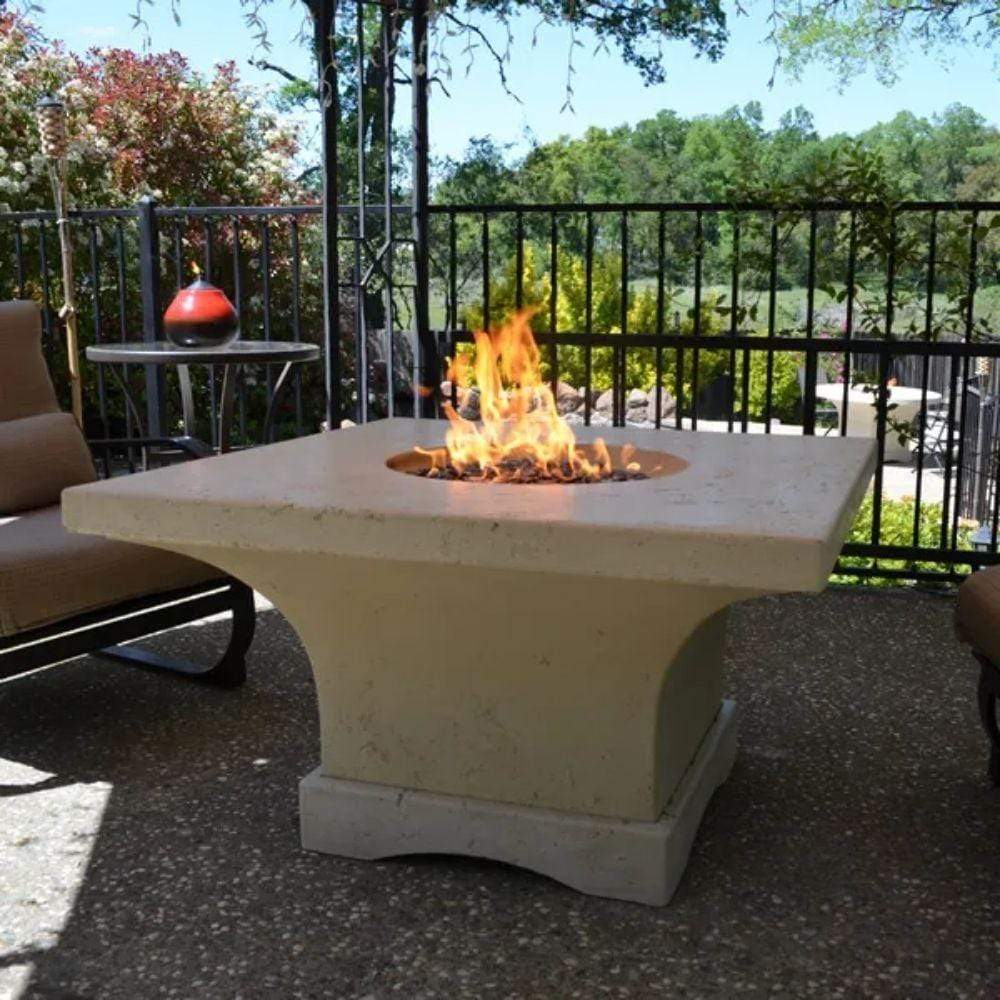 Modern Blaze Mt. Shasta Square Concrete Dining Height Fire Pit Table