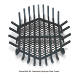 Modern Blaze Round Fire Pit Grate with Char Guard