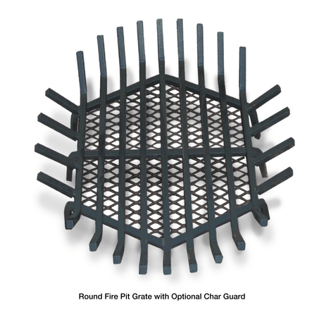 Modern Blaze Round Fire Pit Grate with Char Guard