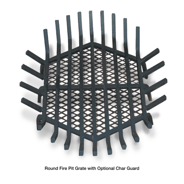 Modern Blaze Round Fire Pit Grate with Char Guard