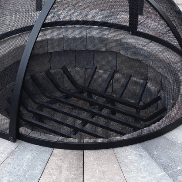 Modern Blaze Round Steel Grate in Fire Pit