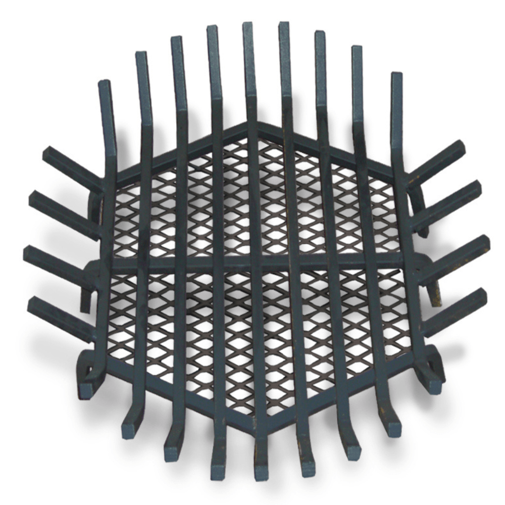 Modern Blaze Round Fire Pit Grate with Char Guard