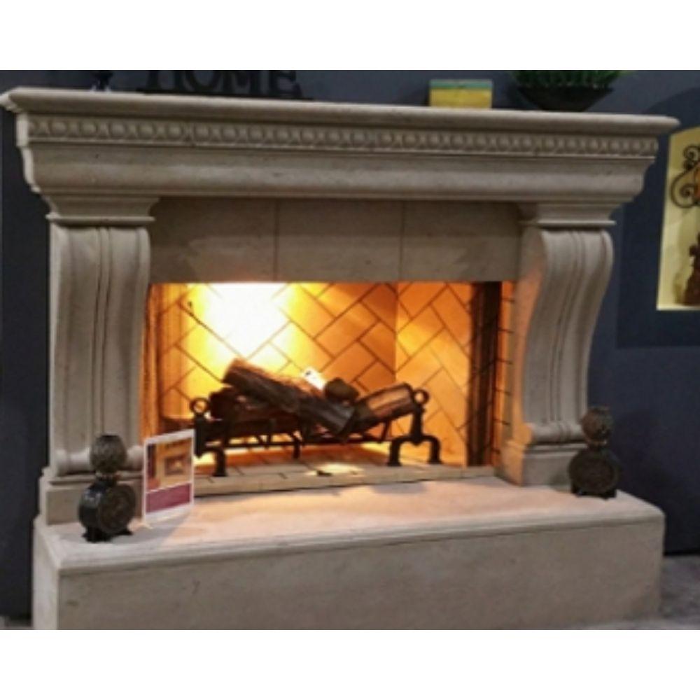 San Carlos Traditional Cast Stone Mantel Shelf with Inlay — Modern Blaze