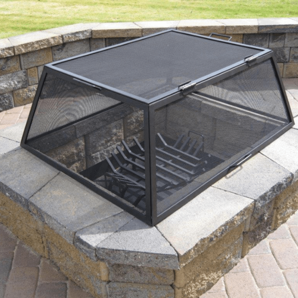 Modern Blaze Square Steel Fire Pit Screens
