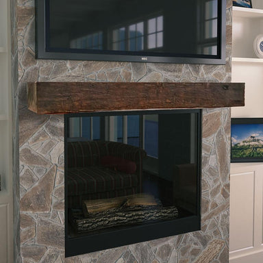 Timberline Floating Mantel Shelf Beneath TV