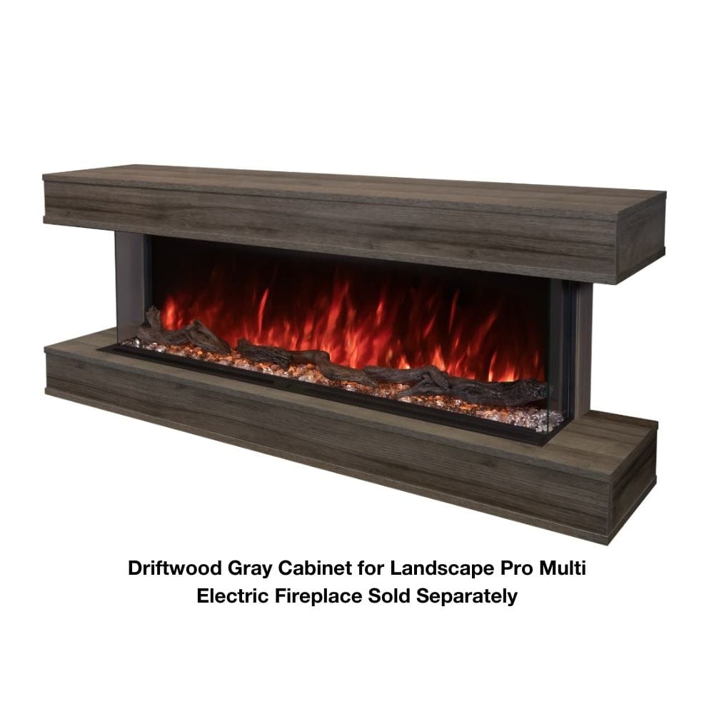 Modern Flames Driftwood Grey Cabinet for Landscape Pro Multi Fireplace Side View