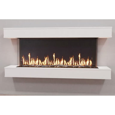 Modern Flames Orion 52" Electric Fireplace with Ready to Finish White Floating Mantel 