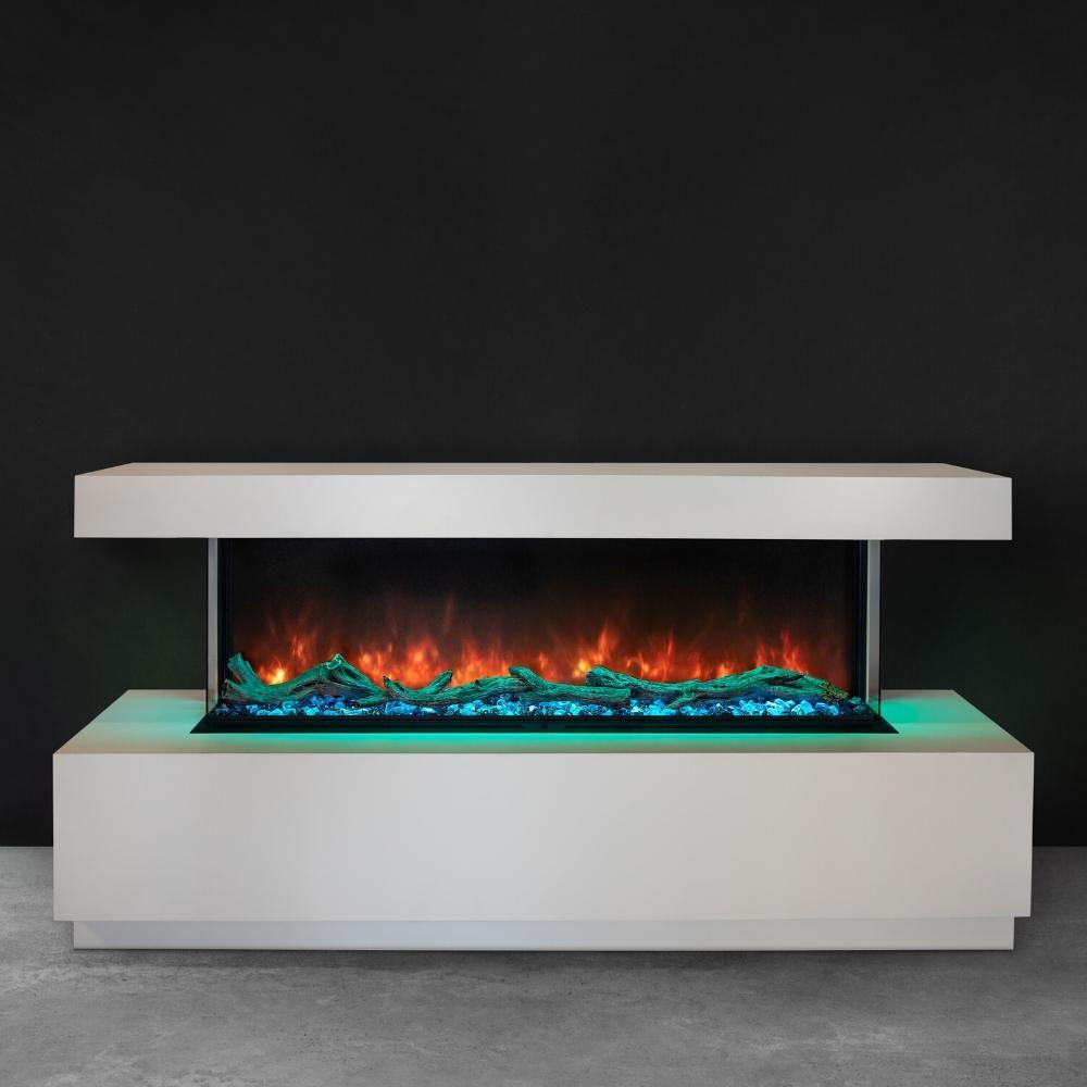 Modern Flames Landscape Pro Multi 3-Sided Electric Fireplace - Cabinet, Blue Ember Bed