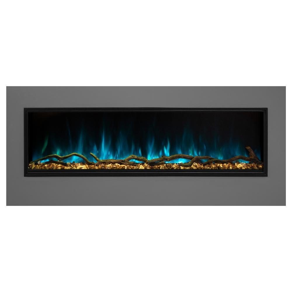 Modern Flames Landscape Pro Slim Electric Fireplace - Cyan Flame and Gold Ember Bed