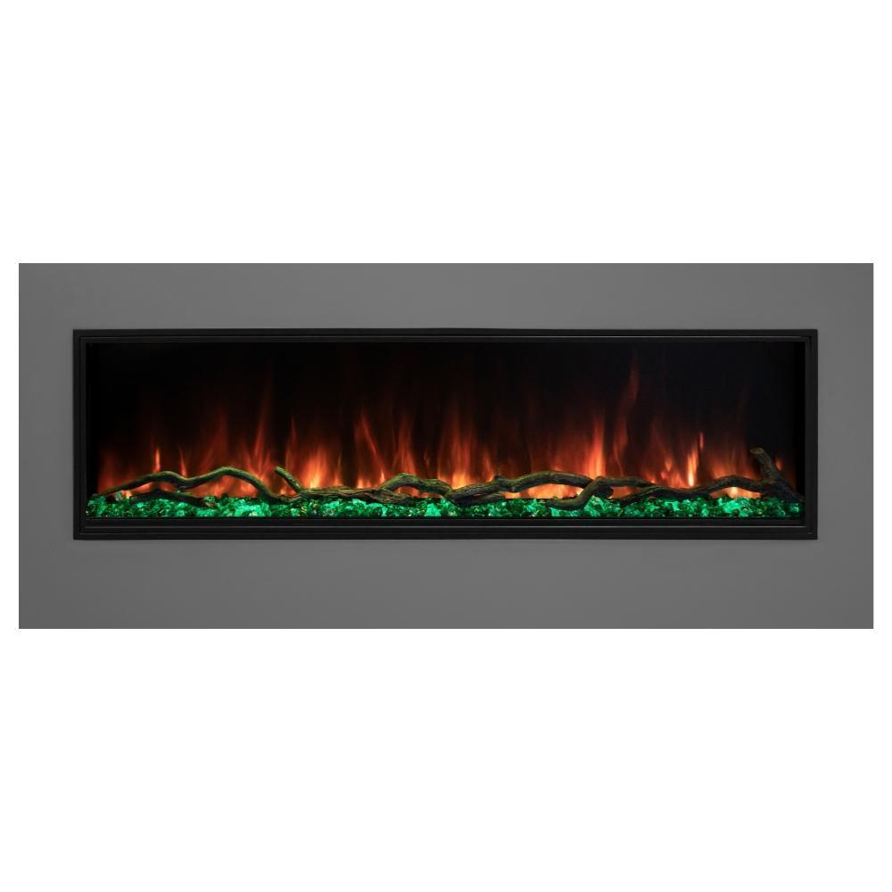 Modern Flames Landscape Pro Slim Electric Fireplace - Orange Flame on Green Ember Bed