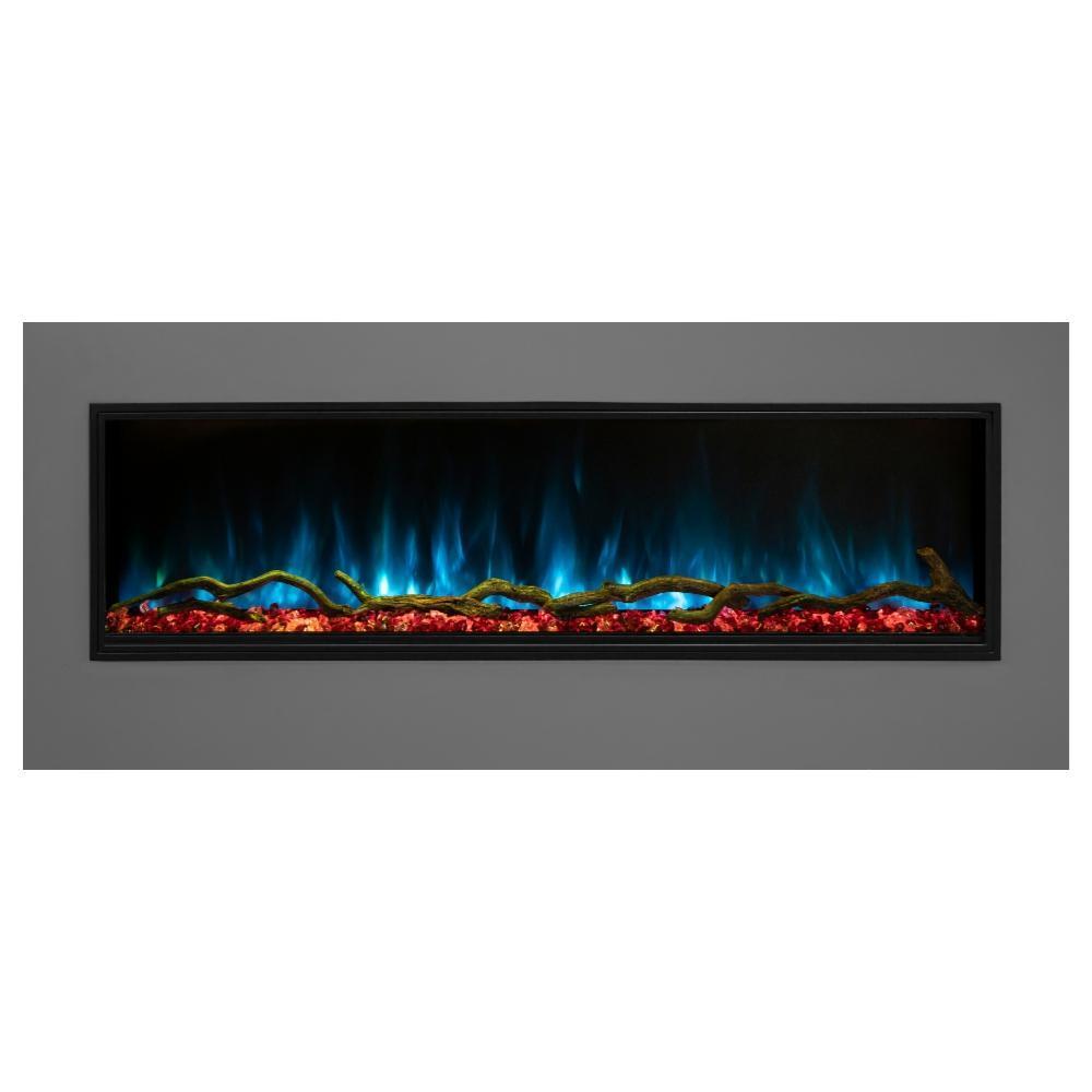 Modern Flames Landscape Pro Slim Electric Fireplace - Cyan Flame on Red Ember Bed