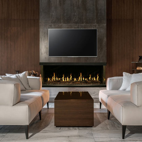 Modern Flames Orion Multi 76" 3-Sided Fireplace Below TV