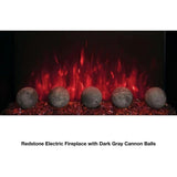 Redstone Electric Fireplace with Dark Gray Cannon Balls