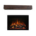 Modern Flames Redstone Electric Fireplace Insert with rustic dark brown wood mantel