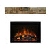 Modern Flames Redstone Electric Fireplace Insert with rustic unfinished wood mantel