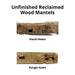hand hewn and rough sawn unfinished reclaimed wood mantels