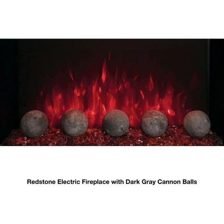 Redstone Electric Fireplace with Dark Gray Cannon Balls