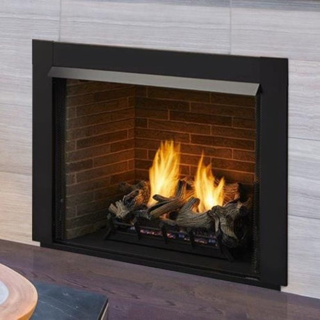Contemporary Satin Black Front for Lo-Rider Vent Free Gas Firebox
