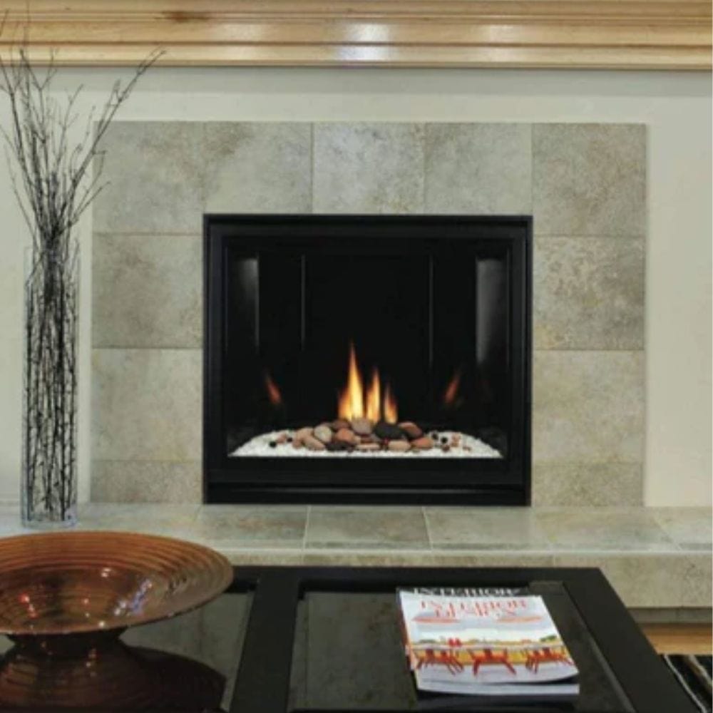 Monessen Lyric Series 18-Inch Vent Free Gas Burner with Diamond Glass and River Rocks