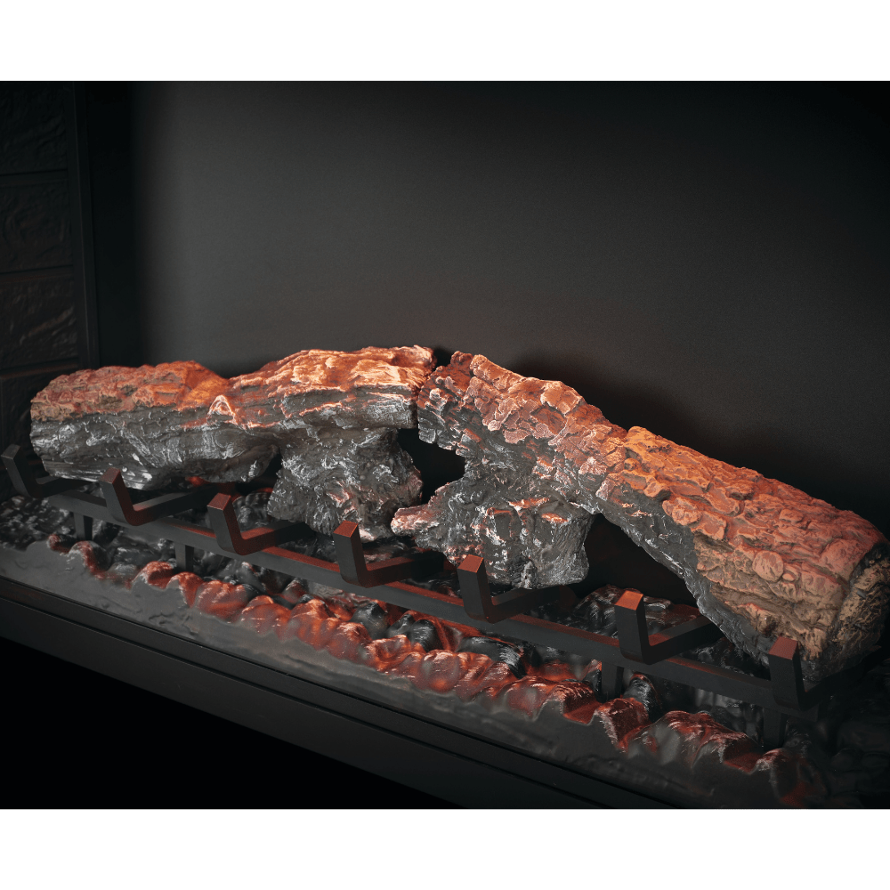 Napoleon Element Built-in Electric Firebox with orange top led light on logs