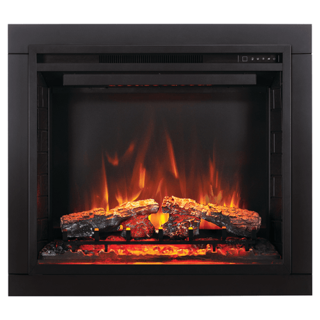 Napoleon Element Built-in Electric Firebox with orange flames and orange top led light
