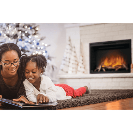 Sitting by the Napoleon Element Built-in Electric Firebox