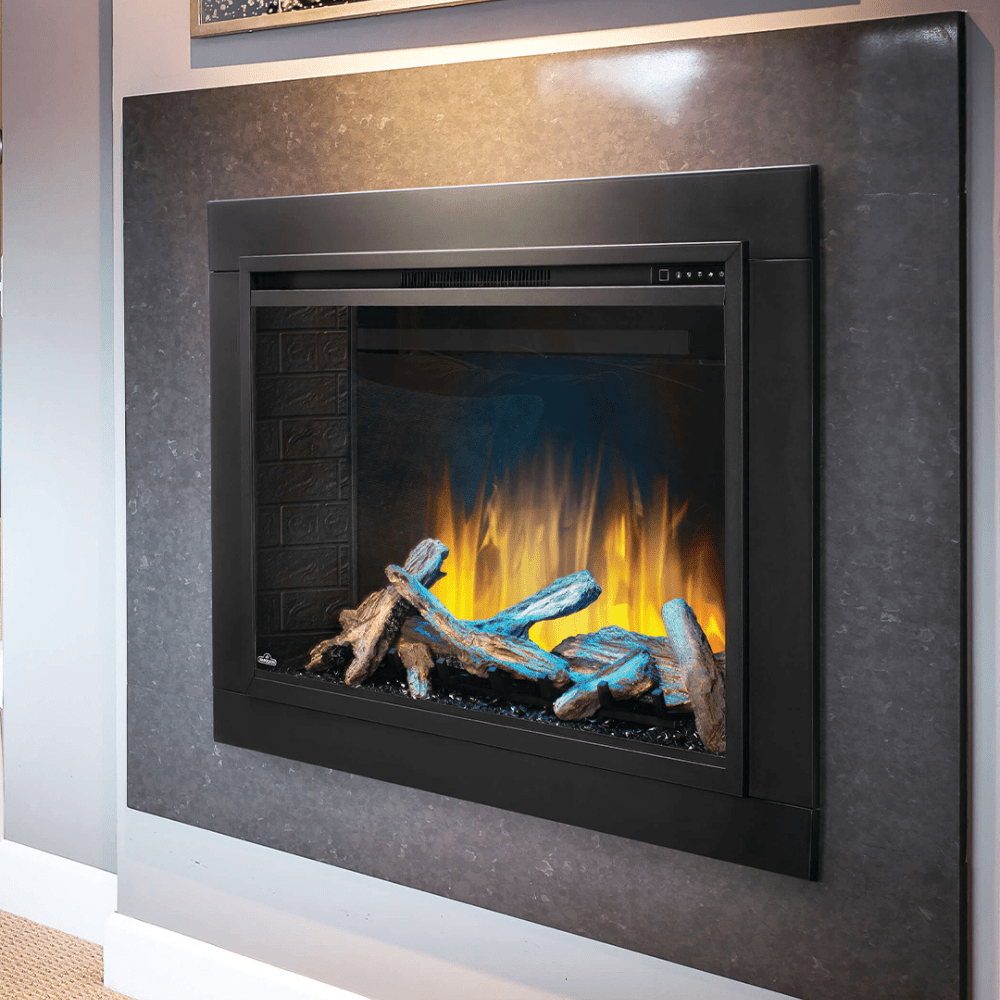 Napoleon Element 42-Inch Built-in Electric Firebox with marble surround
