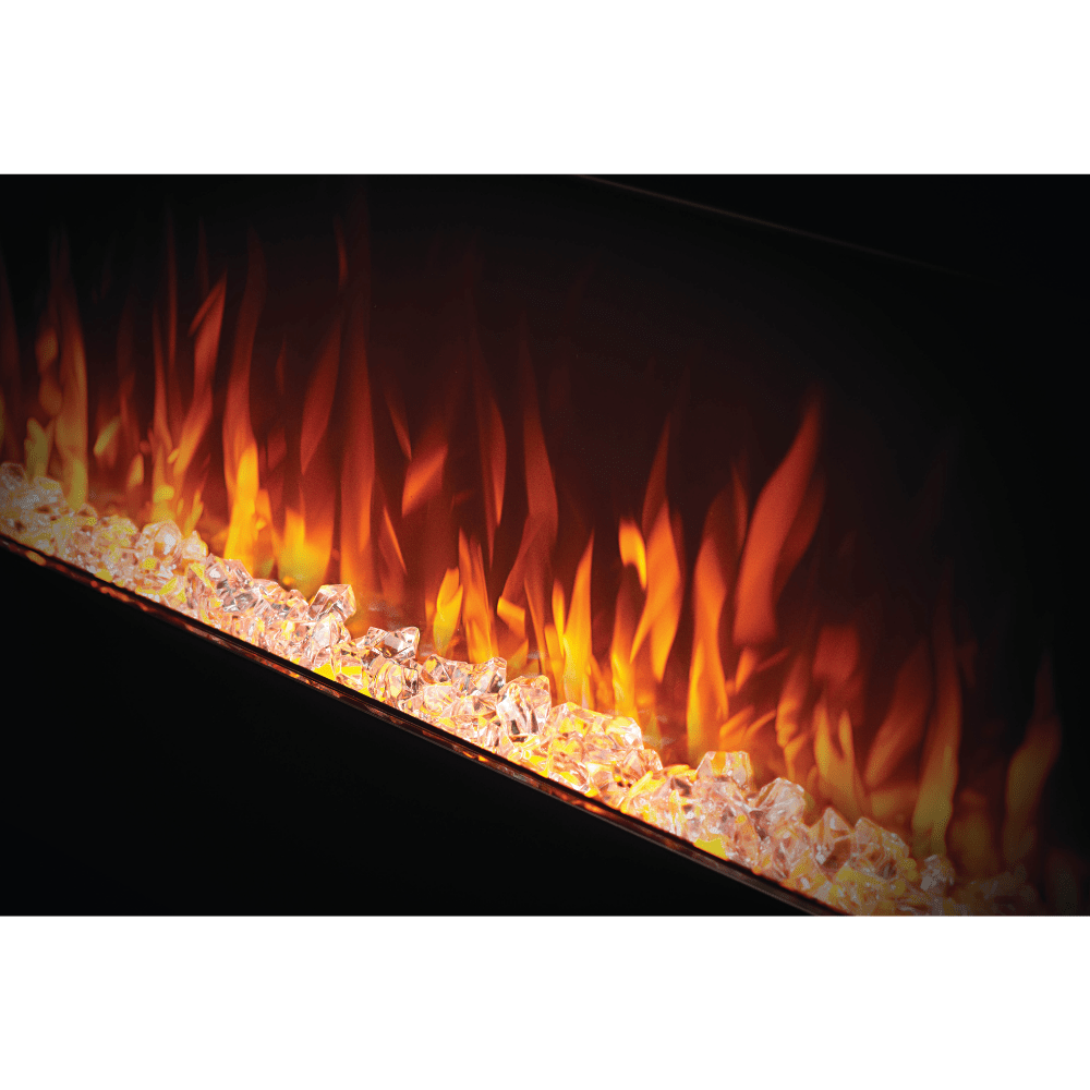 Napoleon Fuze 50" Freestanding Electric Fireplace with Orange Flames on Ember Glass