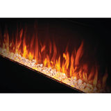 Napoleon Fuze 50" Freestanding Electric Fireplace with Orange Flames on Ember Glass